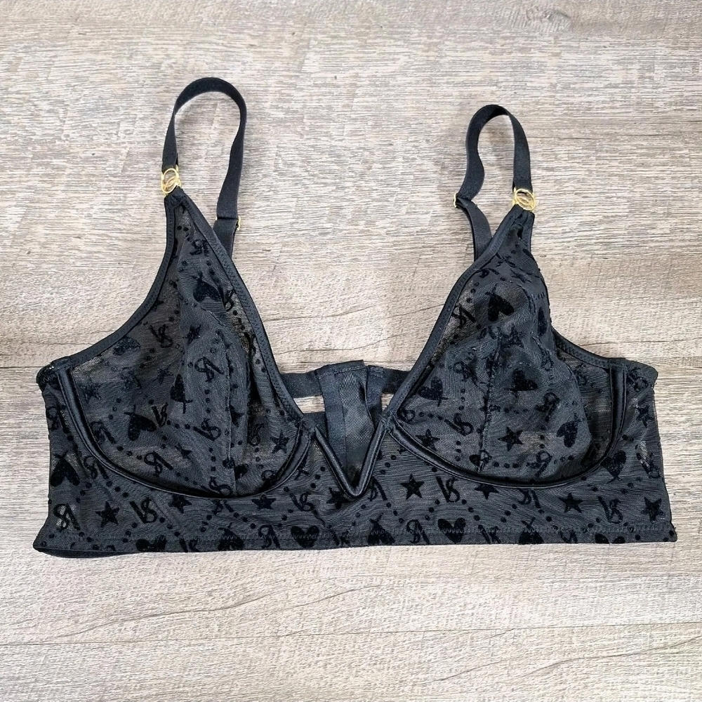 Victoria's Secret Black Strappy Sheer Bralette